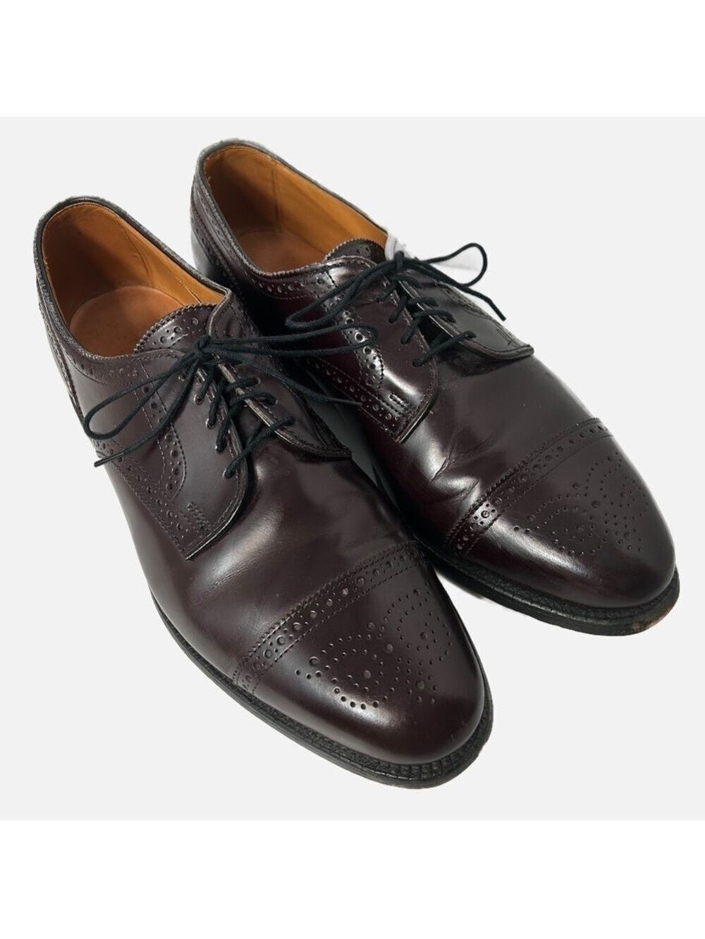 Allen Edmonds Sanford Cap-Toe Derby Brogue Dress Shoes Men Sz 11 D Brown Leather
